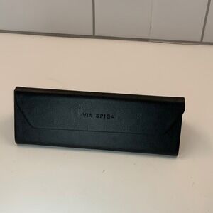 Via Spiga Black Triangular Folding Hard Shell Sunglasses Eyeglasses Case